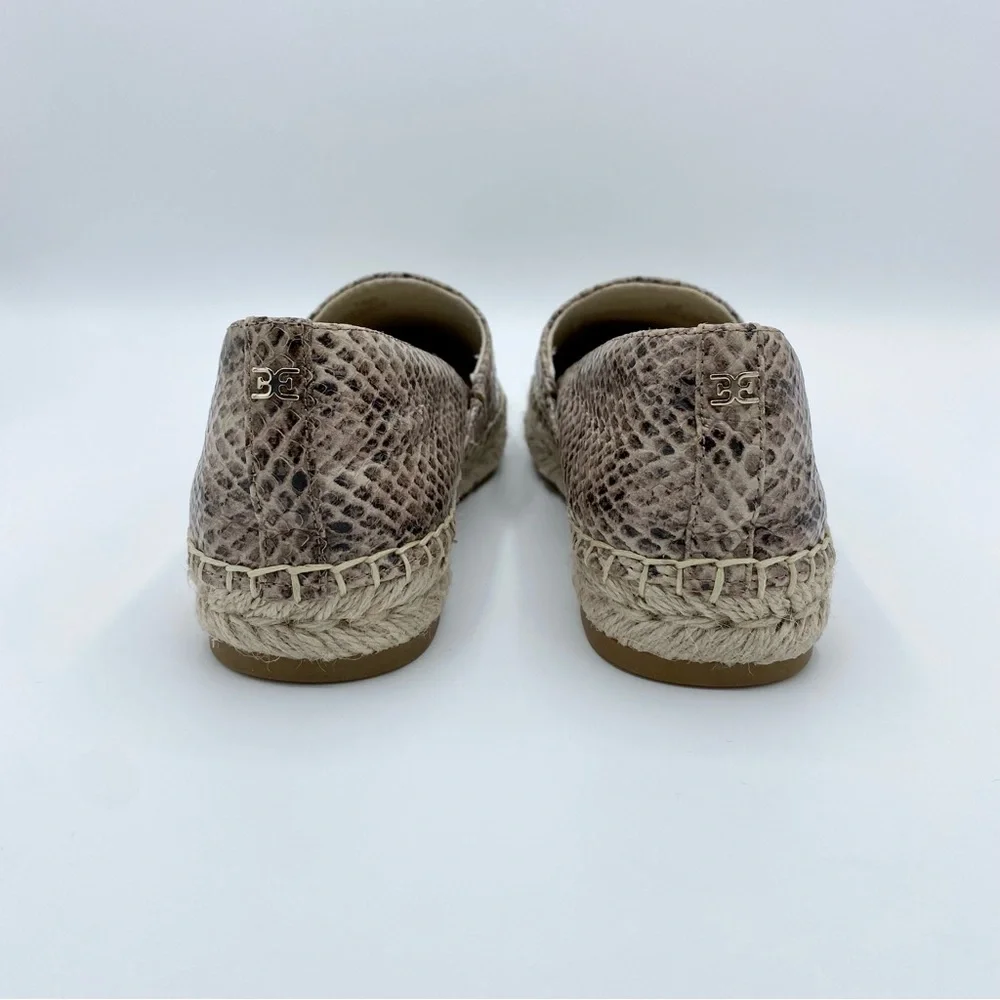 Sam Edelman Sesame Embossed Leather Kesia Espadrille Flat Size 6